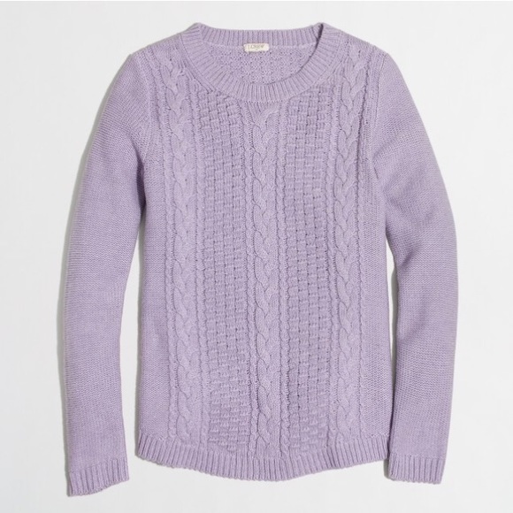J Crew Purple Cable knit Sweater - Picture 1 of 4